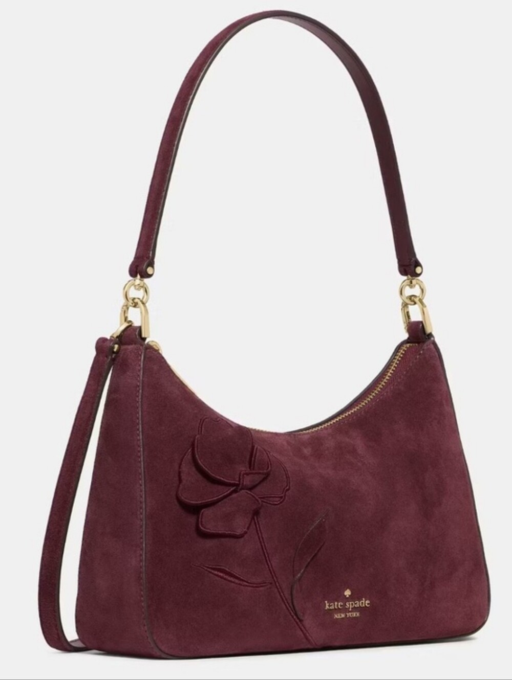 Kate Spade Margot Floral Medium Shoulder Bag, Grenache - Picture 2 of 6
